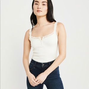 Abercrombie & Fitch Lace Trim Henley Tank